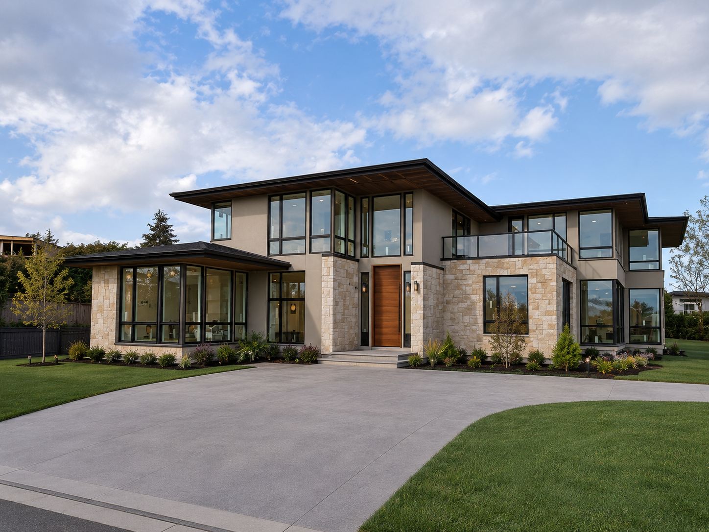 Modern stucco and glass exterior