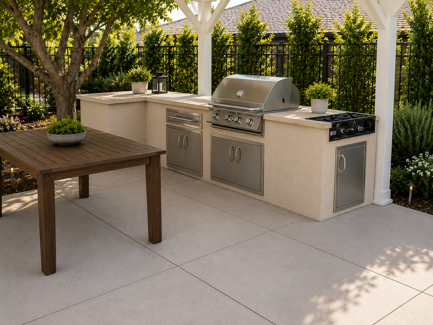 Stucco outdoor kitchen and patio project